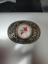 Knights Templar Masonic Red Cross &amp; Crown 1987 Texas Belt Buckle Lubbock Tx - £7.46 GBP