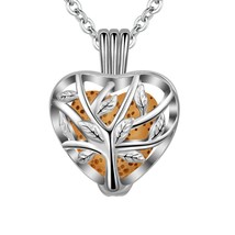 14mm Lava Necklace Pendant Heart Volcanic Stone Tree of life Cage Pendant Neckla - £16.99 GBP