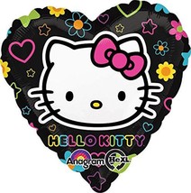 Hello Kitty Tween Neon Foil Mylar Heart Shaped Balloon 1 Per Package New - $59.70 MXN