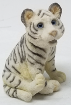 Blue Eye White Tiger Figurine Small Striped Ears Up Vintage - £14.97 GBP