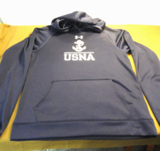 DISCONTINUED USNA NAVAL ACADEMY SWEATSHIRT HOODIE PULLOVER BLUE MEDIUM - $26.92