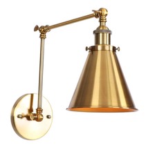 Atc Vintage Wall Lamp Sconce Arm Adjustment Chrome Plating Funnel Lampshade Wall - £85.64 GBP