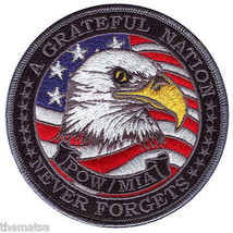 YOU ARE NOT FORGOTTEN POW-MIA Forgotten 10&quot; EMBROIDERED JACKET PATCH - £10.14 GBP