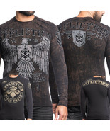 Affliction Disjointed A12548 Eagle Fleur Men Thermal Black Brown Reversi... - $54.39