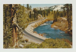 Postcard CA California Along Highway 40 Chrome Cadillac Motor Car Ad 195... - £2.32 GBP