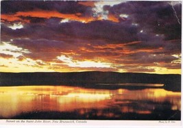 New Brunswick Postcard Sunset On Saint John River - £1.69 GBP