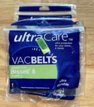 (3) Ultra Care Vacbelts Bissell 8 Uprights 20-54012 B99 belts - £11.77 GBP