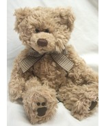 RUSS THORNBURY TAN FUZZY TEDDY BEAR W/ PLAID BOW 6&quot; Plush STUFFED ANIMAL... - €15,68 EUR