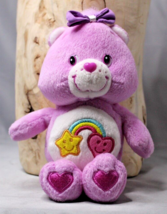 Care Bear &quot;Best Friend Bear&quot; Purple Star Heart Rainbow Plush 2005 - £9.93 GBP