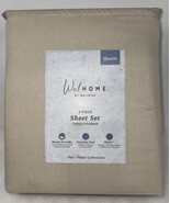 Welhome Cotton Blend Sateen Weave ~Oyster Gray~4pc Sheet Set, Queen - £40.75 GBP