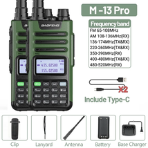M-13 Air Band Pro Walkie Talkie Wireless Copy Frequency Type-C Charger Long Rang - £82.92 GBP