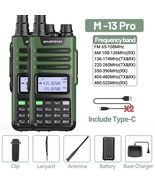 M-13 Air Band Pro Walkie Talkie Wireless Copy Frequency Type-C Charger L... - £83.09 GBP