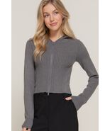 2-way zip closure sweater hoodie cardigan - $62.15 CAD
