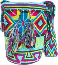 Handmade Wayuu Crochet Tote Bag, Woven Mochila, Colombian Tribal Bag, Be... - $96.04