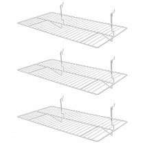 Only Hangers White Wire Slatwall/Gridwall Shelves 24&quot; L x 12&quot; D Pack of (3) - Av - $53.79+