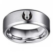 Silver Color Star Wars Ring Jedi Symbol Lightsaber Men Women Couple rings - £23.58 GBP