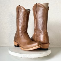 Lane Capitan Mens Cowboy Boots TULSA 10D Tan Brown Leather Spur Ledge Cutter Toe - £98.92 GBP