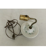 Vintage milk glass swirl edge floral center base wall mount sconce lamp ... - $19.75