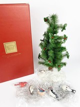 Lenox Winter Gatherings Miniature Pine Christmas Tree 6 Songbird Ornaments 14&quot; - £136.10 GBP