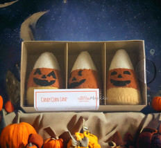 Candy Corn Lane Set of 3 Felt Candy Corn Jack-O-Lantern Face Halloween Decor - £31.50 GBP