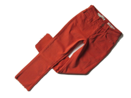 NWT Anthropologie Pilcro High Rise Bootcut Crop Dark Orange Distressed Jeans 25 - £24.80 GBP