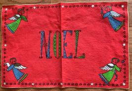 Vintage Christmas Noel Angels Place Mat Runner 18&quot; x 12&quot; - £3.19 GBP