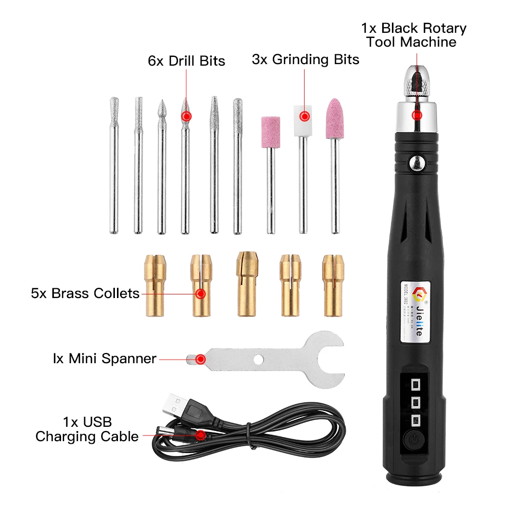 15000rpm Electric Grinder Adjustable 3 Speeds Mini Drill Rotary Tools Grinding h - £197.85 GBP