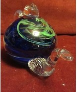 Hand blown glass teapot paperweight  - SIGNED - $47.50