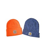 Lot Of 2 Carhartt Beanie Winter Hat Adult  Knit Cuffed Stitched Logo Ora... - $22.15 CAD