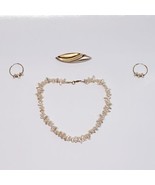Napier Faux Stick Pearl And Gold Tone Set Necklace + Hoop Earrings + Bro... - $902.47 MXN