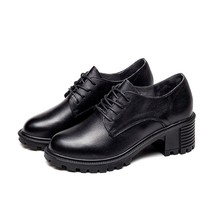 2021 New Shoes for Women Square Heel Female Footwear Leather Waterproof Breathab - £77.06 GBP