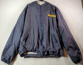 Michigan Steve &amp; Barry&#39;s Jacket Mens XL Navy 100% Nylon Pockets Hooded Full Zip - £19.38 GBP