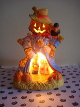 Enesco Scarecrow Halloween Jack-O-Lantern Pumpkin Light  - £25.47 GBP