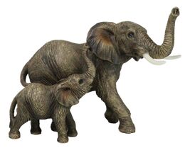 Jungle Stroll Safari Savanna Elephant Father And Calf Walking Alongside ... - $25.99