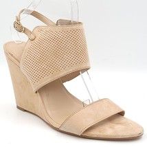 H by Halston Women Slingback Wedge Sandals Mckenzie Size US 9.5M Sand Suede - £7.93 GBP