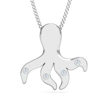 0.40Ct Round Cut Lab Created Diamond Women Octopus Pendant 14K White Gold Plated - £112.24 GBP