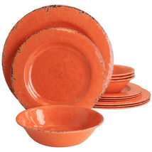 Laurie Gates California Designs Mauna 12 Piece Melamine Dinnerware Set in Cra... - $62.82