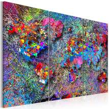 Tiptophomedecor Stretched Canvas World Map Art - World Map: Colourful Whirl - St - £80.36 GBP+