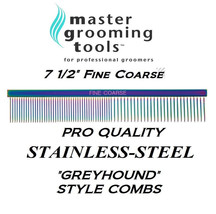 Master Grooming Tools Greyhound Style Steel Rainbow MEDIUM-COARSE Comb Dog Cat - £15.27 GBP