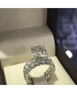 3,00 Ct Rundschliff Moissanite Verlobungsring Set 14k Weißgold Beschichtet - $2,170.22 MXN