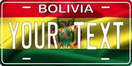 Bolivia Flag Wave License Plate Personalized Car Auto Bike Motorcycle Custom  - £8.21 GBP+