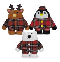 MPP Holiday Tartan Dog Toys Adorable and Cuddly Soft Squeaker Toss Chew Play Tug - £13.31 GBP+