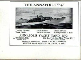 1938 Print Ad The Annapolis 54 Yachts Boats Annapolis Yard New York City - $8.24