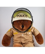 Bear City Police Officer Teddy Bear Plush Outfit Helmet 24&quot; Tall Vintage - £43.87 GBP