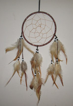 Vtg Native American Indian Dream Catcher Mandala Wool Fur Leather Beads - £51.95 GBP