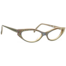 Francis Klein Eyeglasses Paris Crystals Opal Olive/Blue Iridescent Cat Eye 54 mm - $599.99