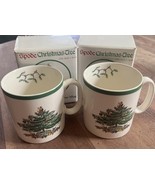 Vintage Spode Christmas Tree Design Set of 2 Coffee Mugs New With Boxes! - $468.94 MXN