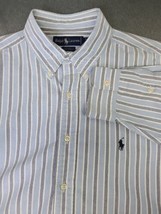 Ralph Lauren Mens XL Stripe Yarmouth Long Sleeve Heavyweight Cotton 17-3... - $17.43