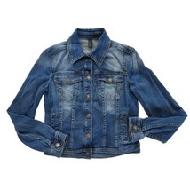 Benetton Jeans Women&#39;s Size Medium Denim Blue Jeans Jacket Snap Closure - $23.33
