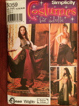 Simplicity 5359 GYPSY BELLY DANCER COSTUMES 14-16-18-20  - $28.00